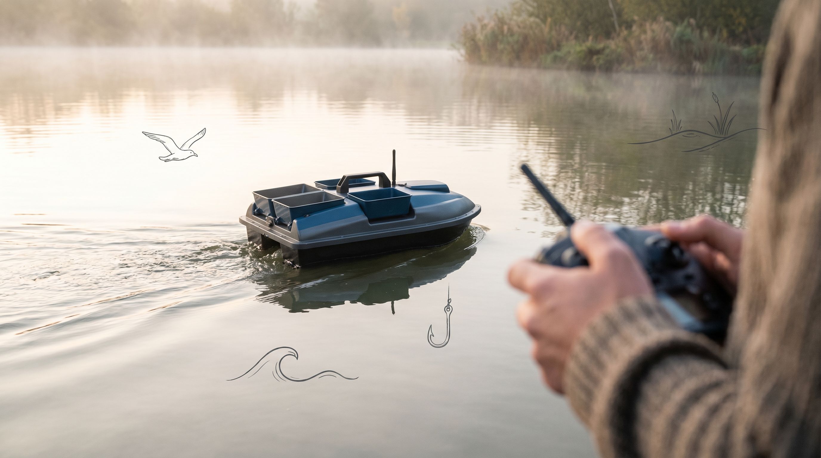 Bateau telecommande sur l'eau